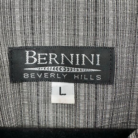 Vintage Bernini Gray Lightweight Button-Down Long-Sleeve Shirt Large - Picture 7 of 8